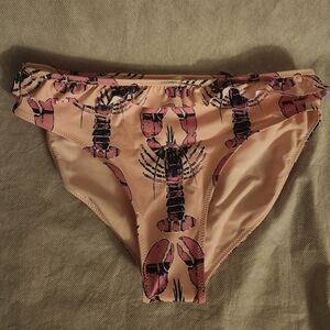 Vineyard Vines Girls Pink Lobster Ruffle Swim Bikini Bottom Sz 16(XL) Nwot